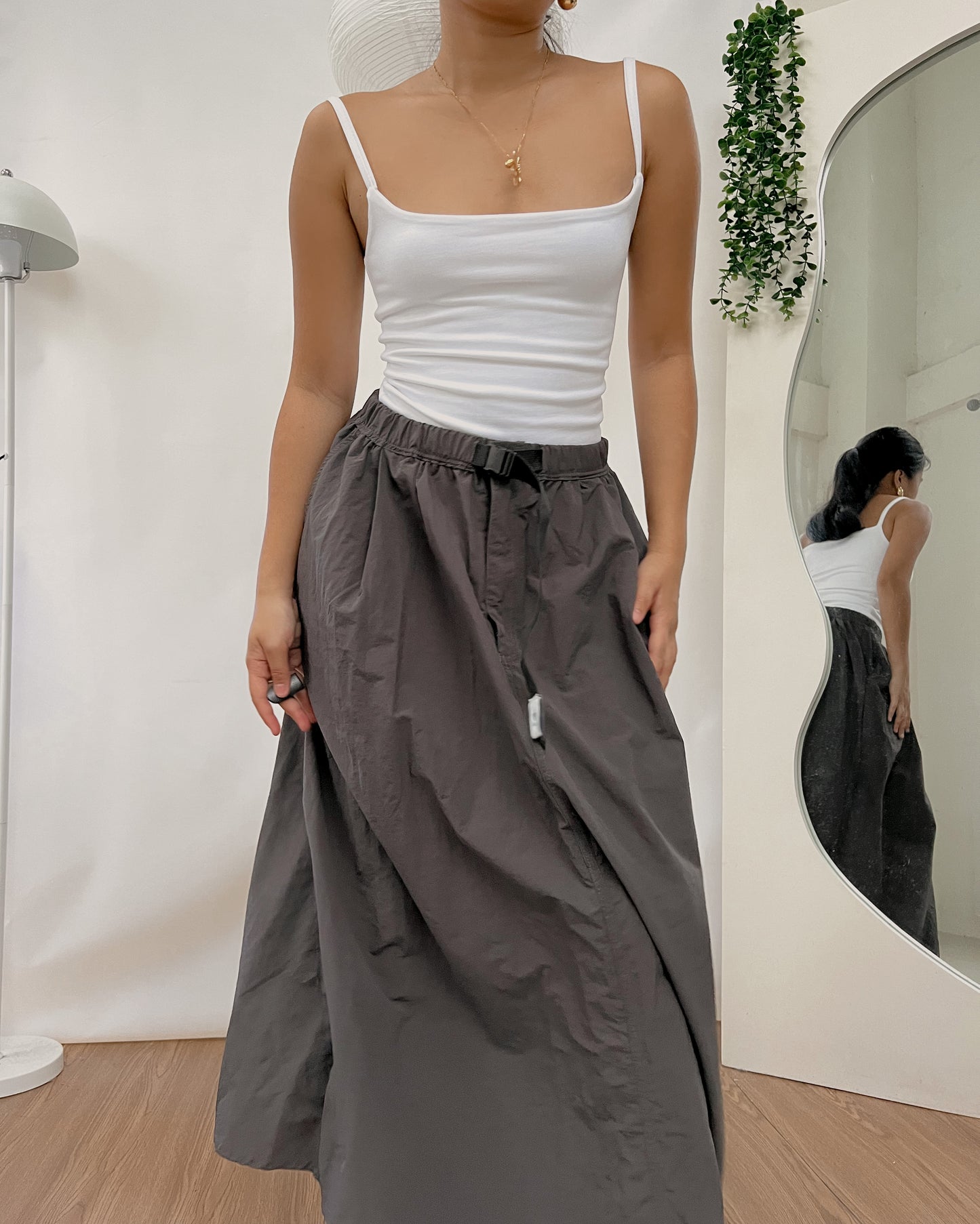 gray cargo skirt with belt E87
