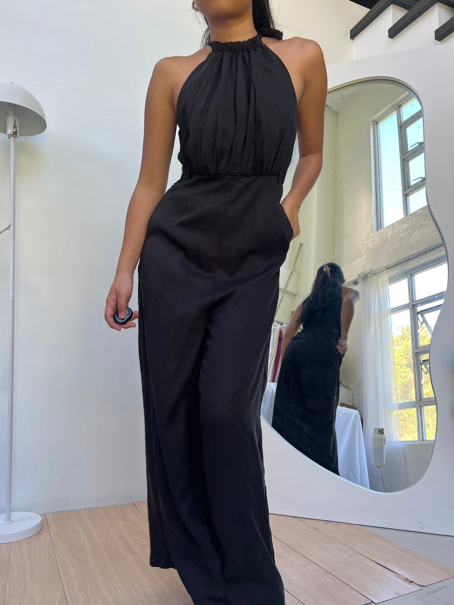 black romper pants