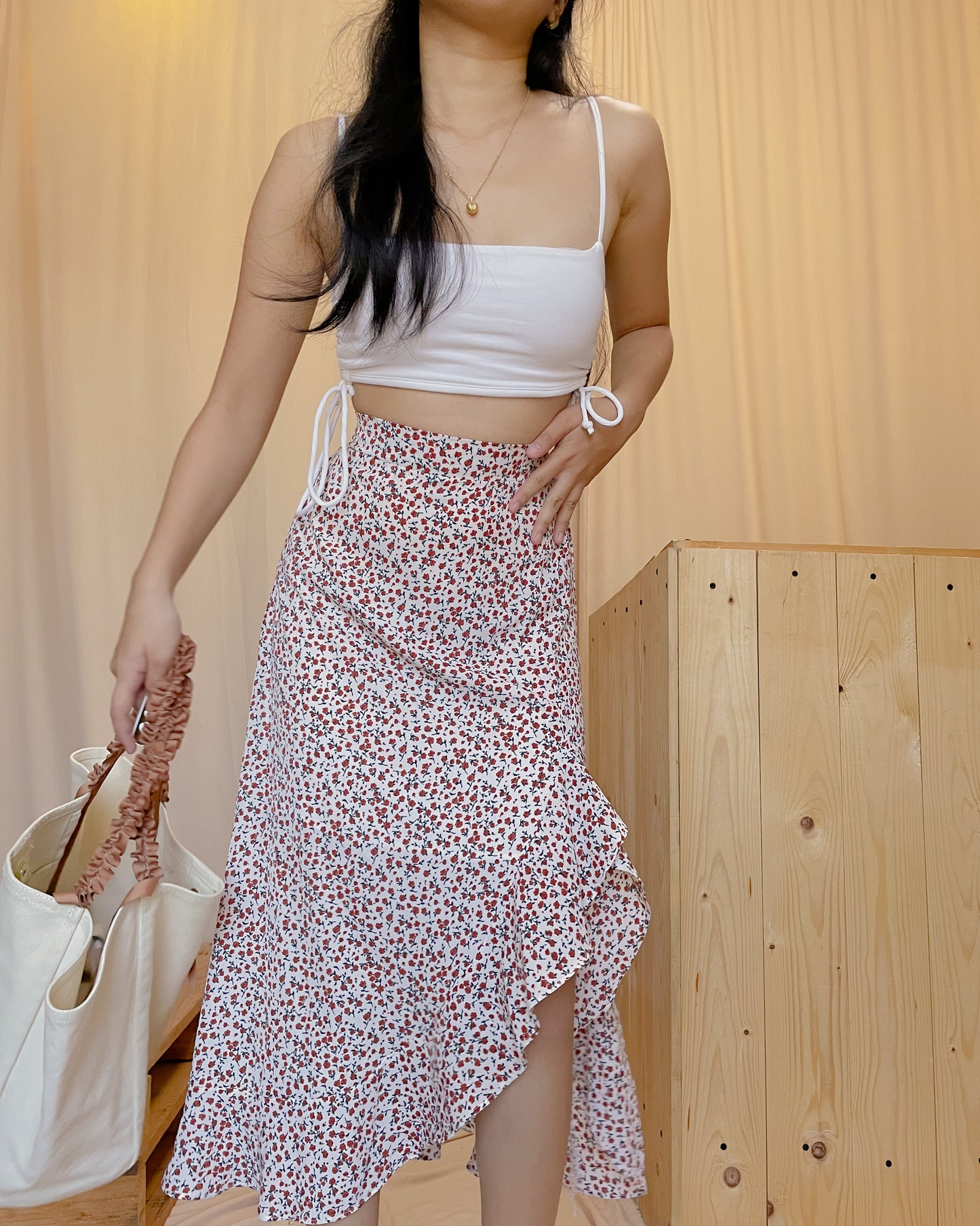 46. asymmetrical midi dress with side slit A10