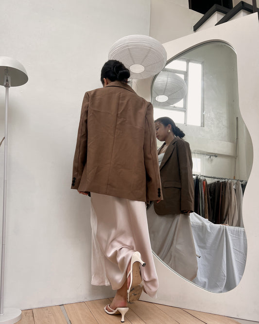 high quality double lined dark brown blazer