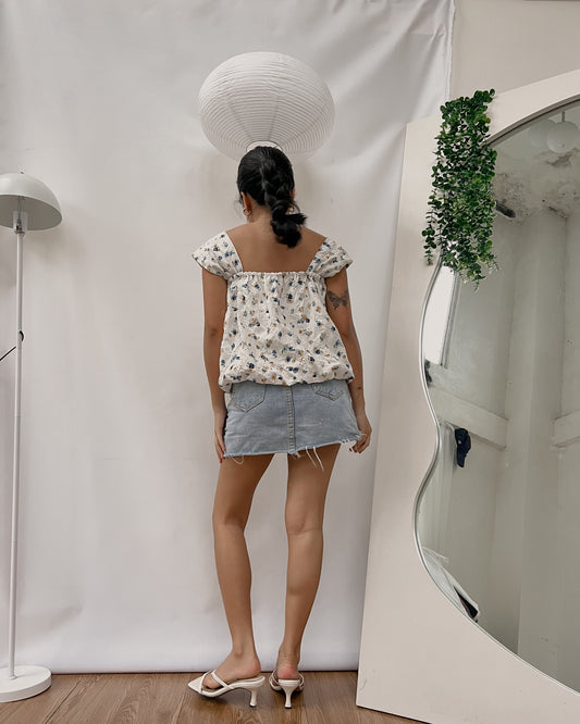 floral peplum top T593