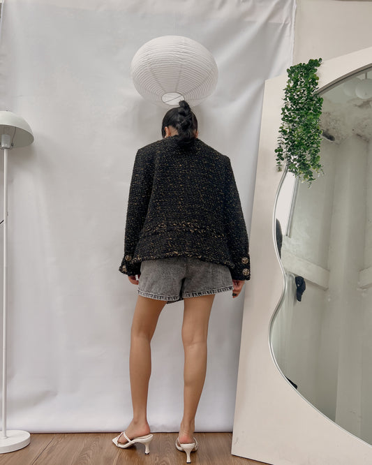 black and brown tweed  jacket J194