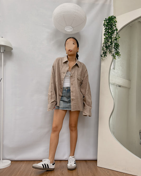 UNIQL0 brown button down cover up jacket