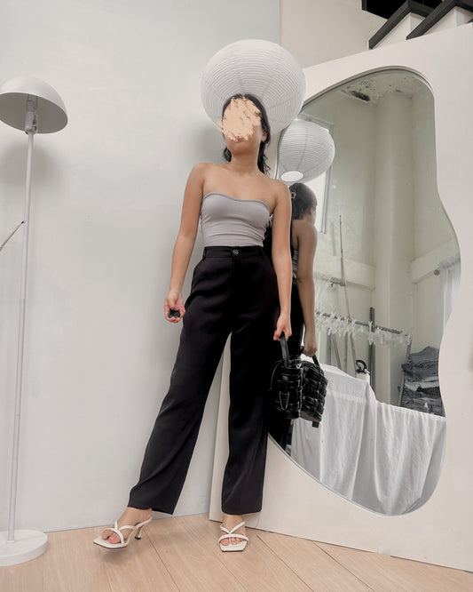 black flowy ankle length trousers (24-30) V2