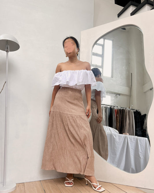 textured tiered maxi skirt (P20)