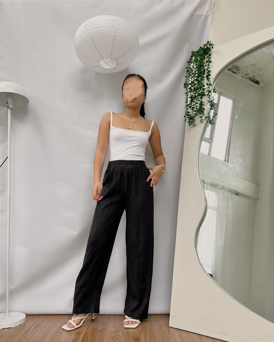 black ribbed knit lounge pants t8 pleated trousers  t4