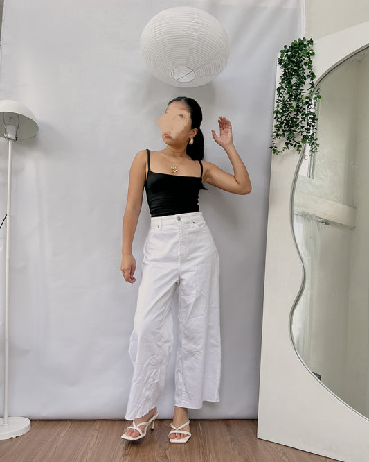 UNIQL0 white wide leg denim pants F34