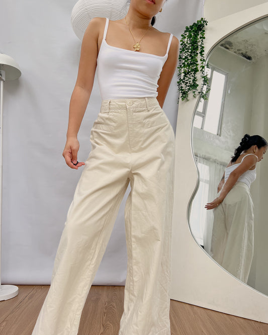 favee nude linen blend wide leg pants z26