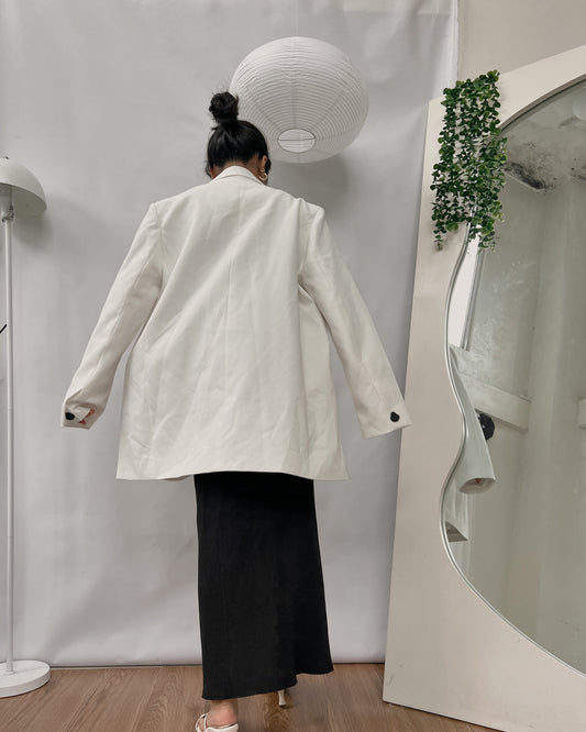 high quality double lined white blazer with the cutest buttons