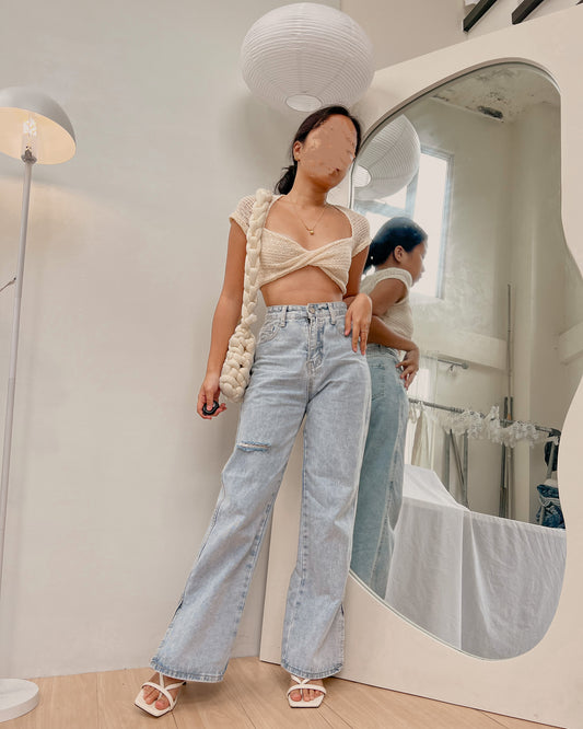 Light denim washed pants (24-25) L6