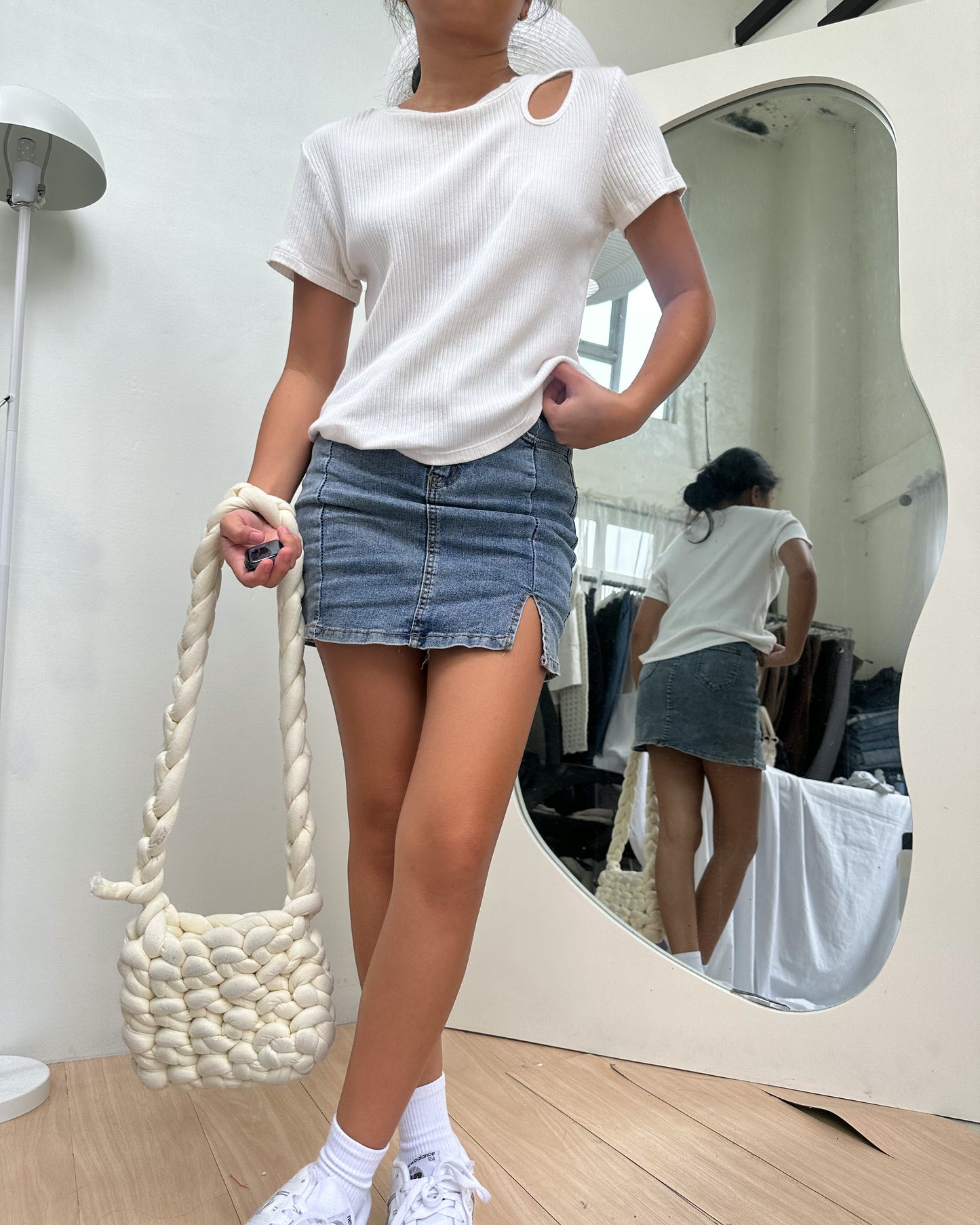 white tee