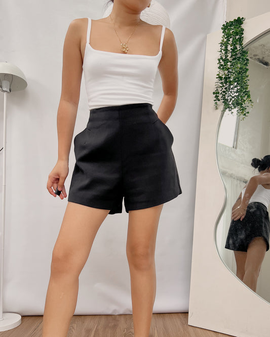 black trouser shorts L19