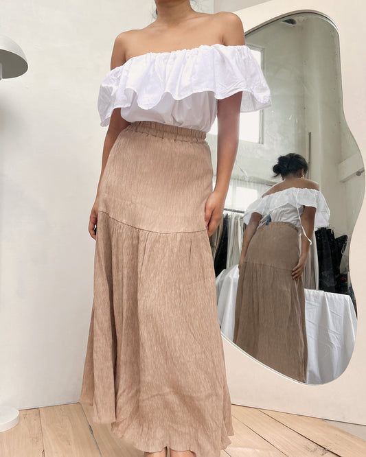 textured tiered maxi skirt (P20)