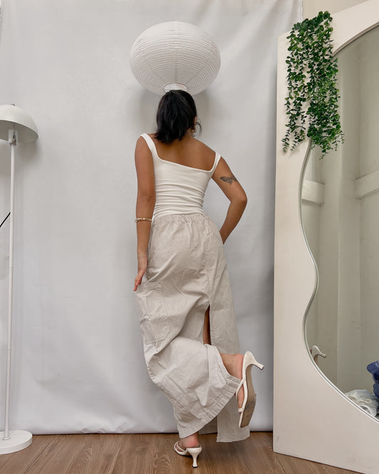 ZARA white cargo skirt k38
