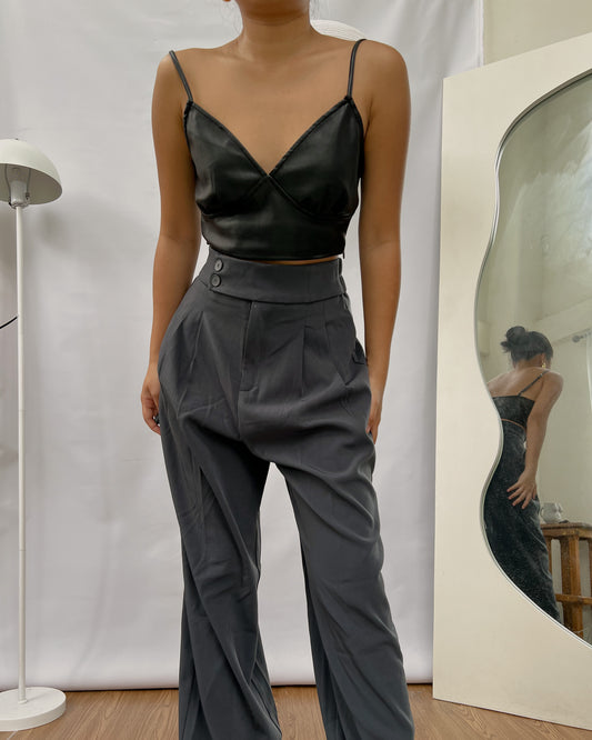 H&M leather bralette top