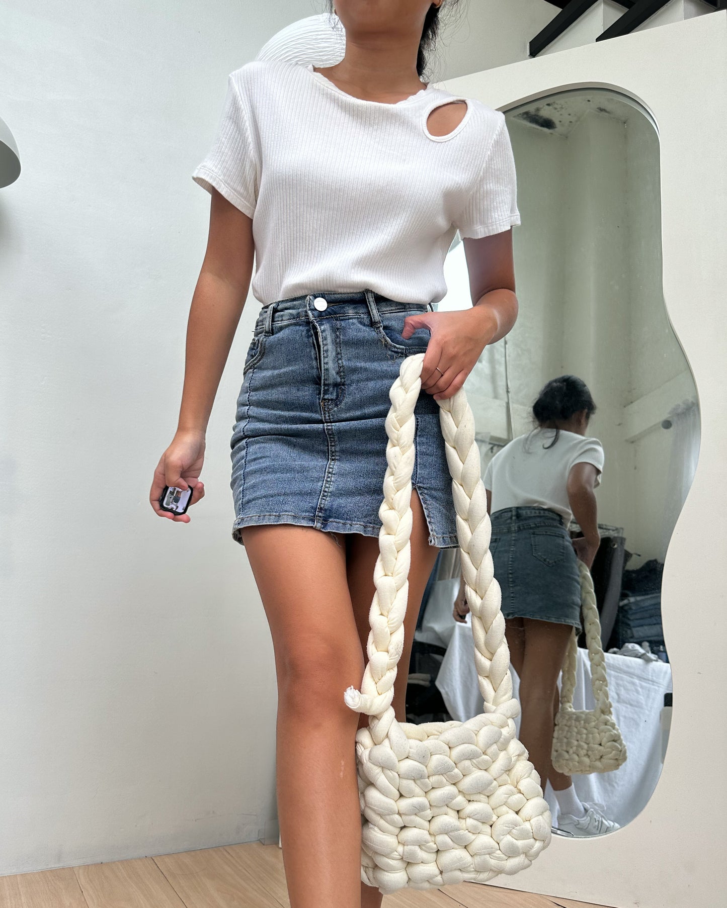 white tee
