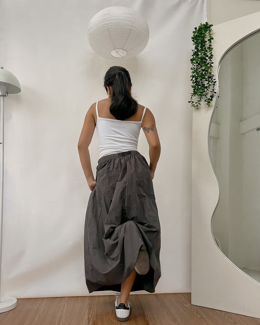 gray cargo skirt with belt E87