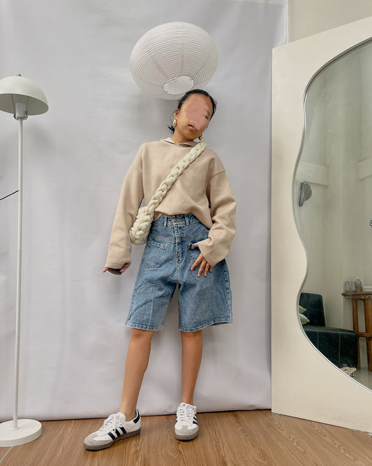 wide leg denim jorts M15