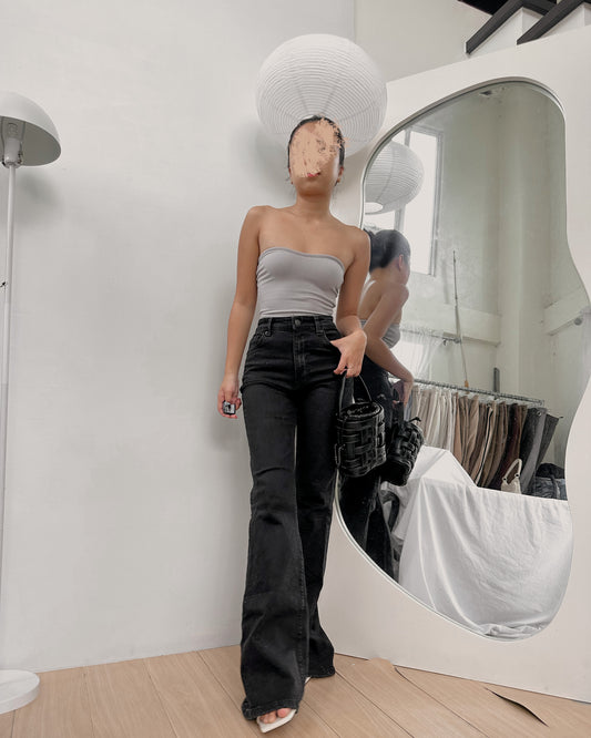 BERSHKA stretchable denim flare style pants (26-27)