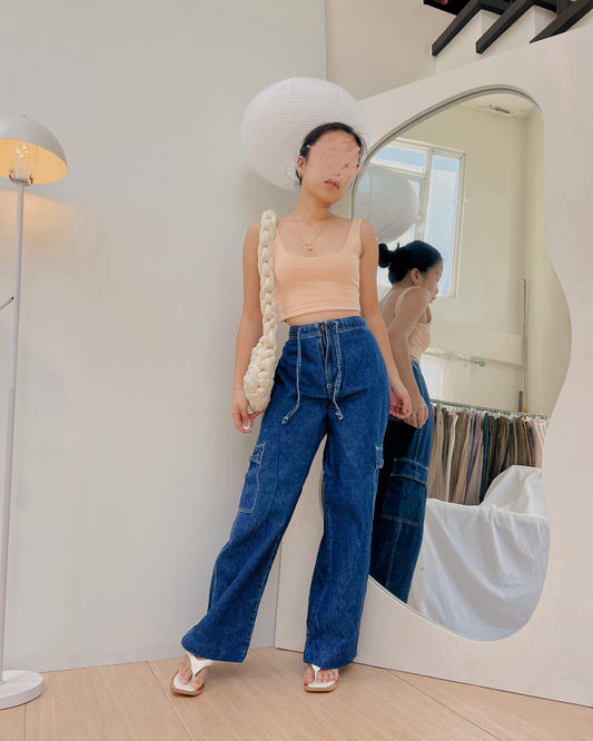 dark washed wide leg  denim pants S22 (30-31)