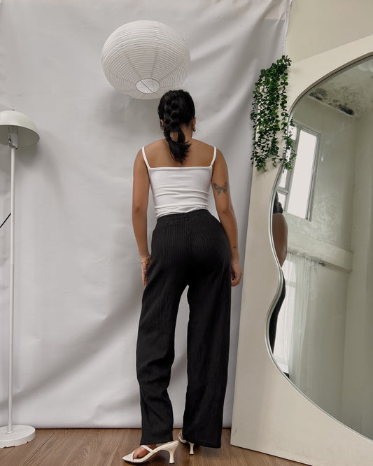black ribbed knit lounge pants t8 pleated trousers  t4