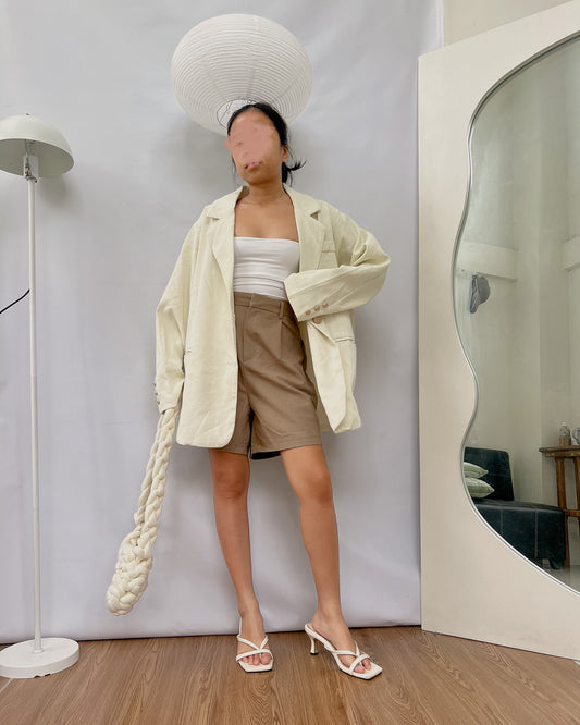 nude high quality double lined blazer
