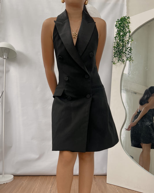 ZARA high quality halter style sleeveless blazer dress