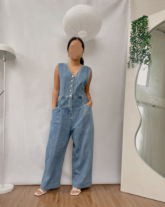 Denim high quality romper pants