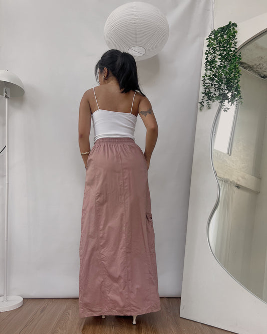 ZARA white and pink romper cargo dress with slit