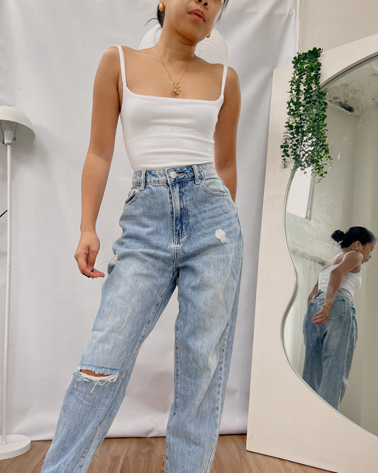 6XTY8IGHT tattered denim pants z23