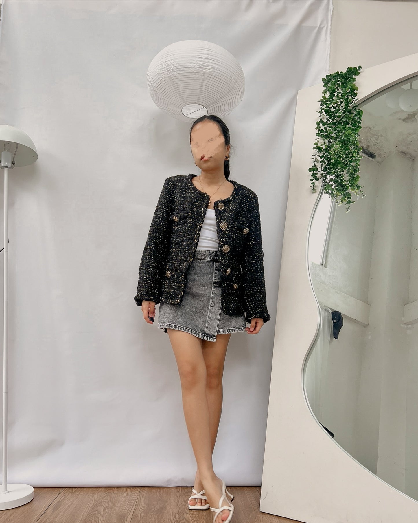 black and brown tweed  jacket J194