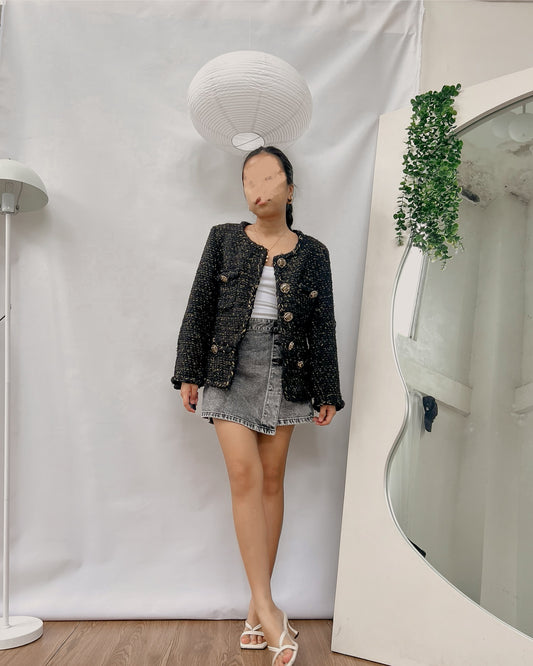black and brown tweed  jacket J194