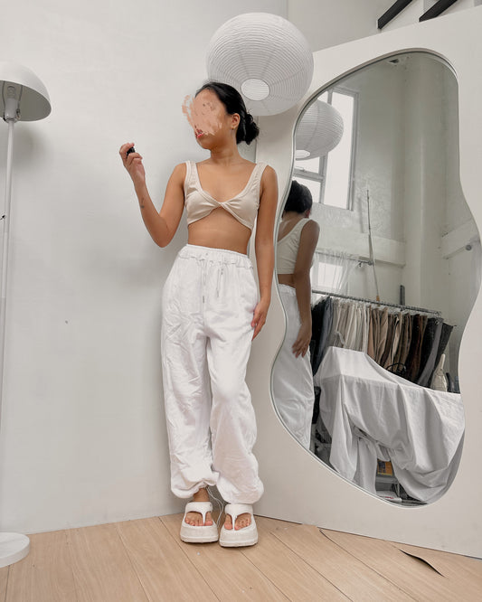 cotton white high quality jogger pants S46 (22-30)
