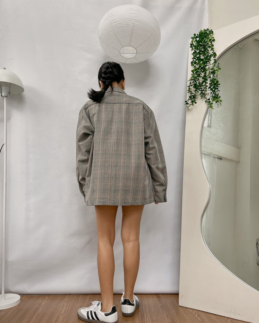 GU high quality gingham button down jacket