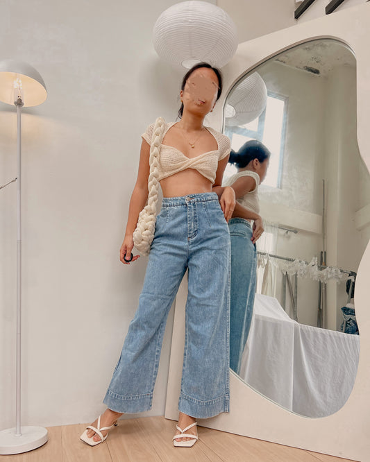 MONKI vintage washed wide leg pants (25-26) L3
