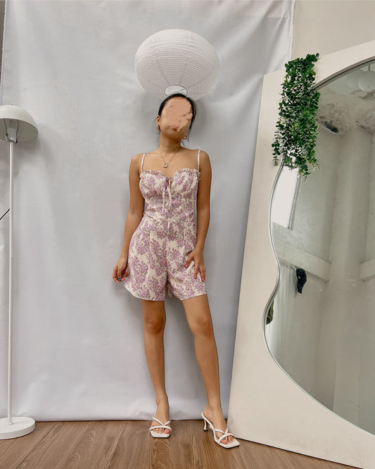 favorite floral bustier style romper shorts