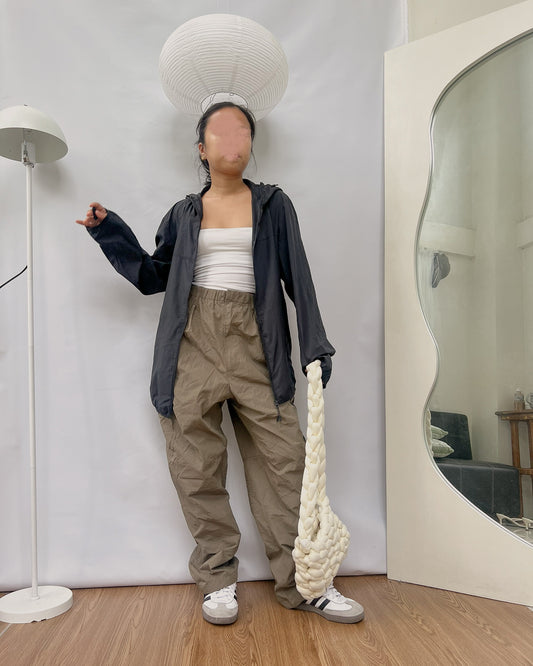 brown nylon pants C12
