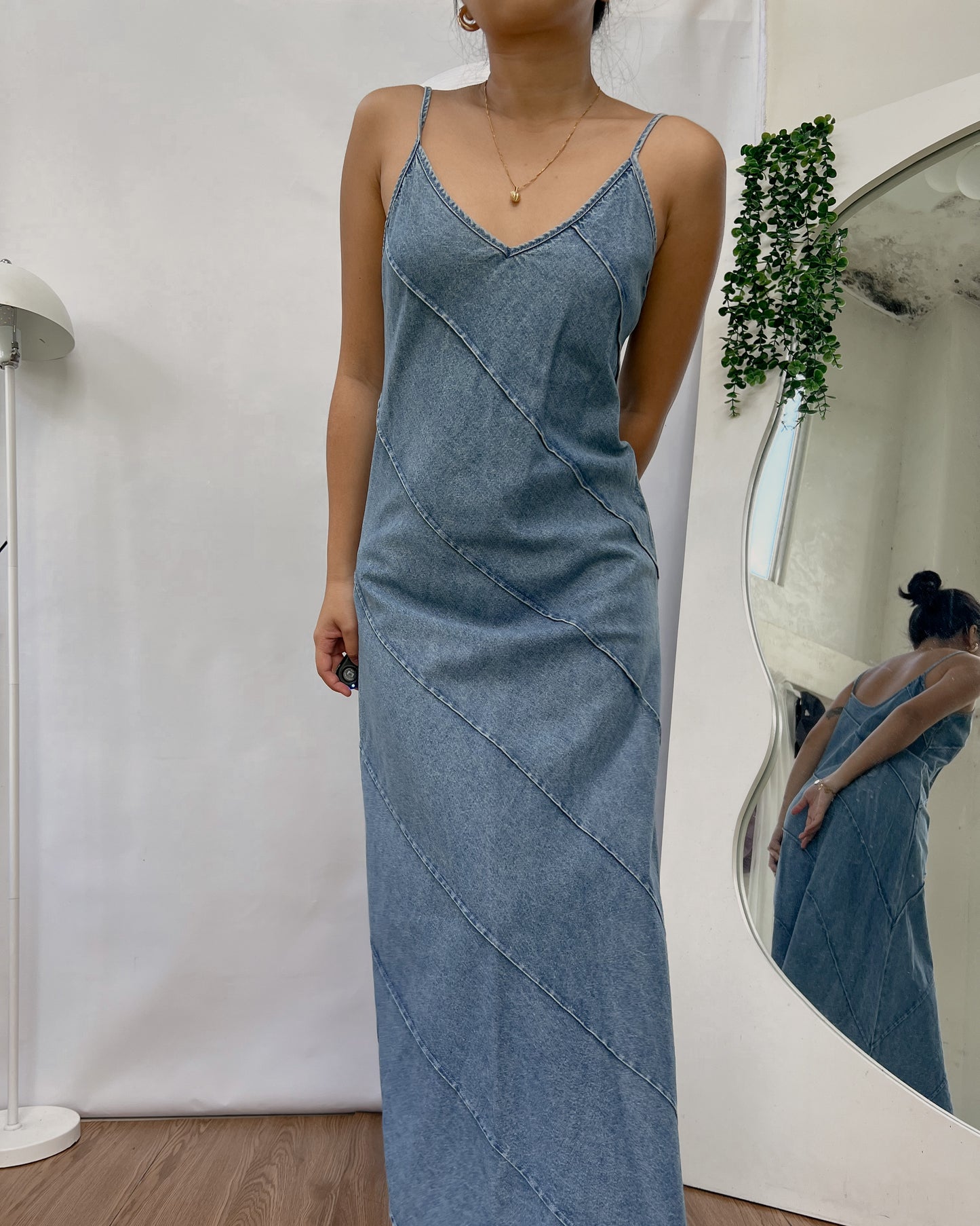 most faveee 😭 denim slip dress