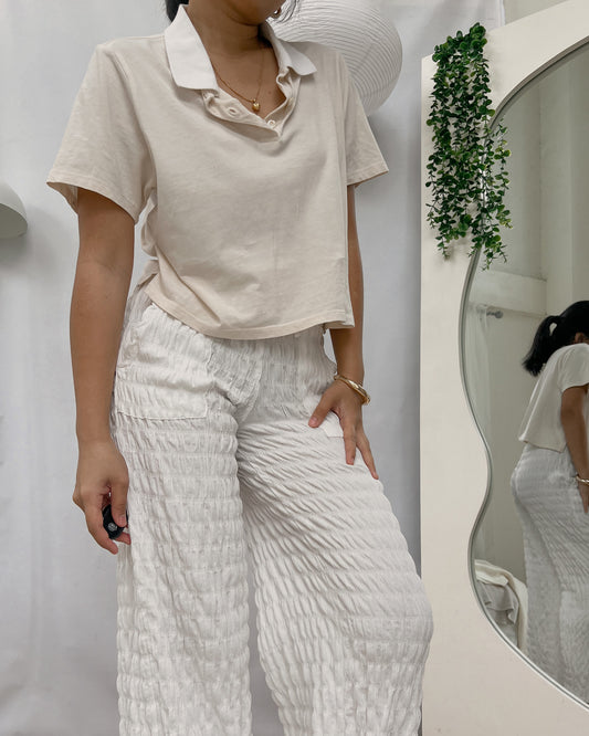 MONKI nude collared top