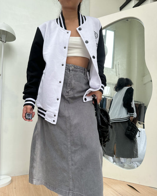 black and white bomber jacket