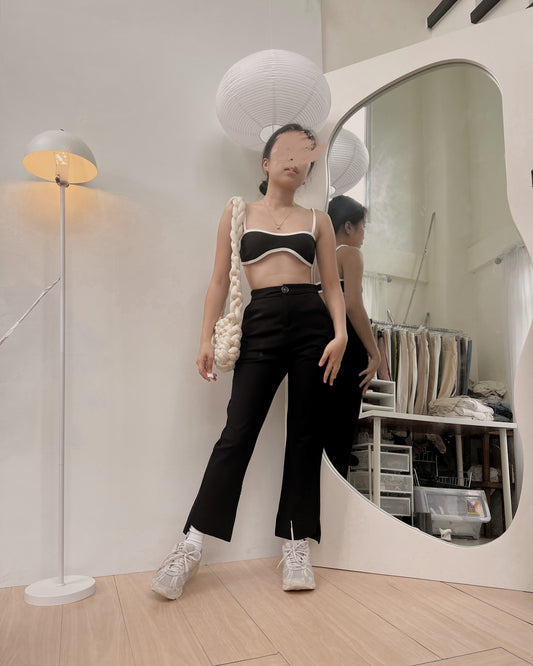 ankle length black high quality trousers B3 (24-27)