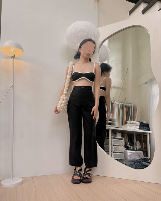 ankle length black high quality trousers Y91 (28-29)