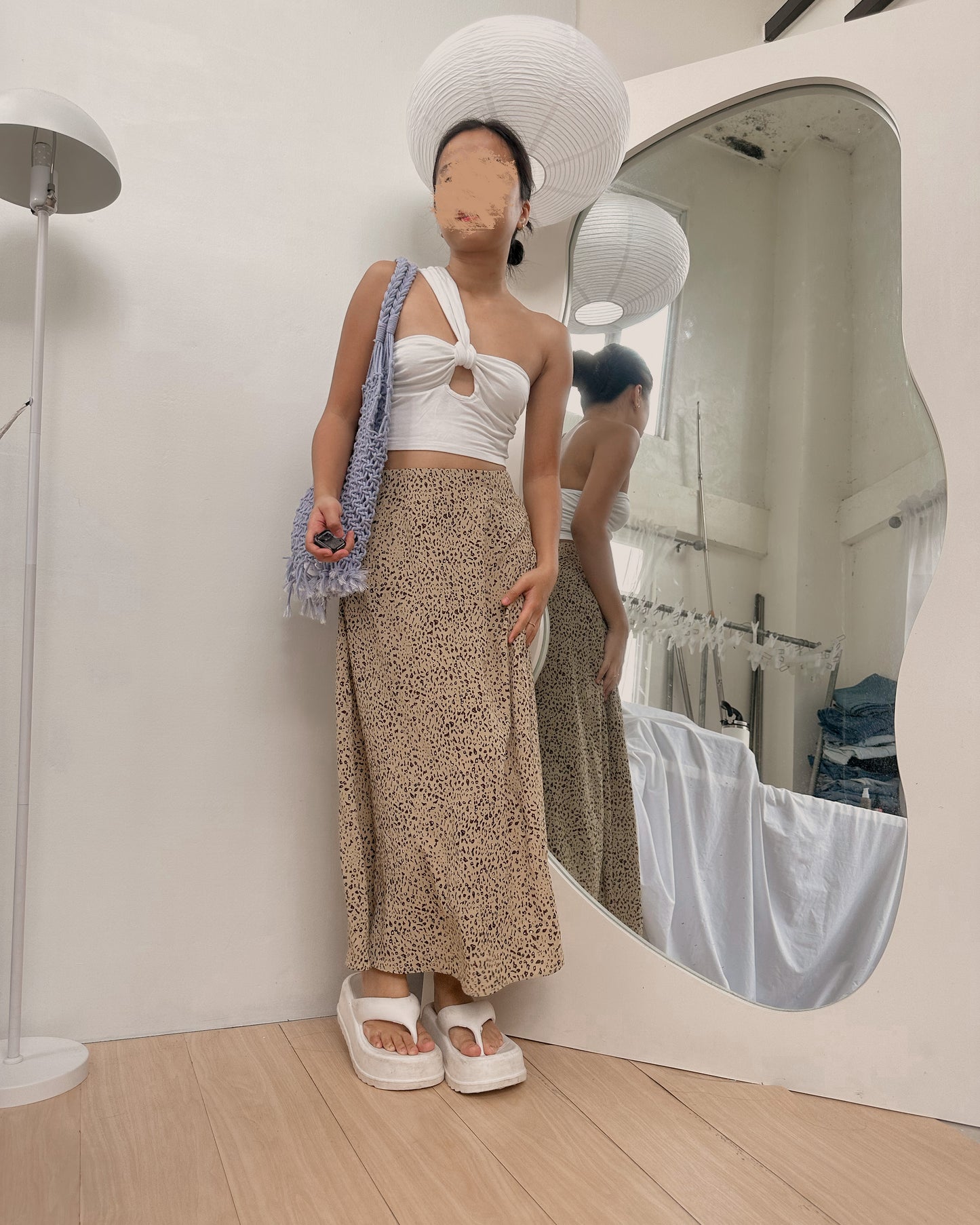 🤍animal print maxi skirt (26-27)