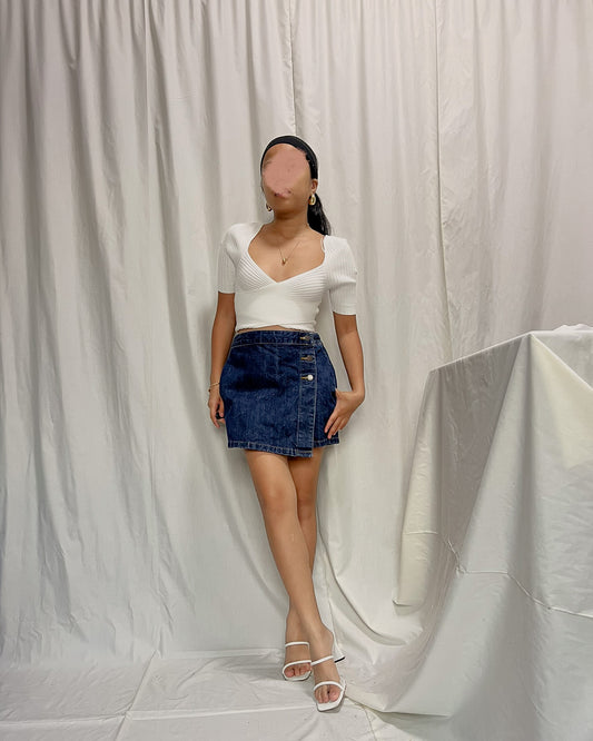 GU dark washed denim skort J04
