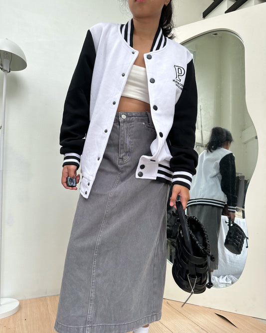 black and white bomber jacket