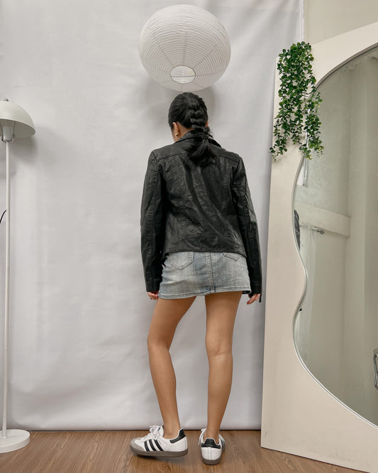 leather high quaity zip up jacket