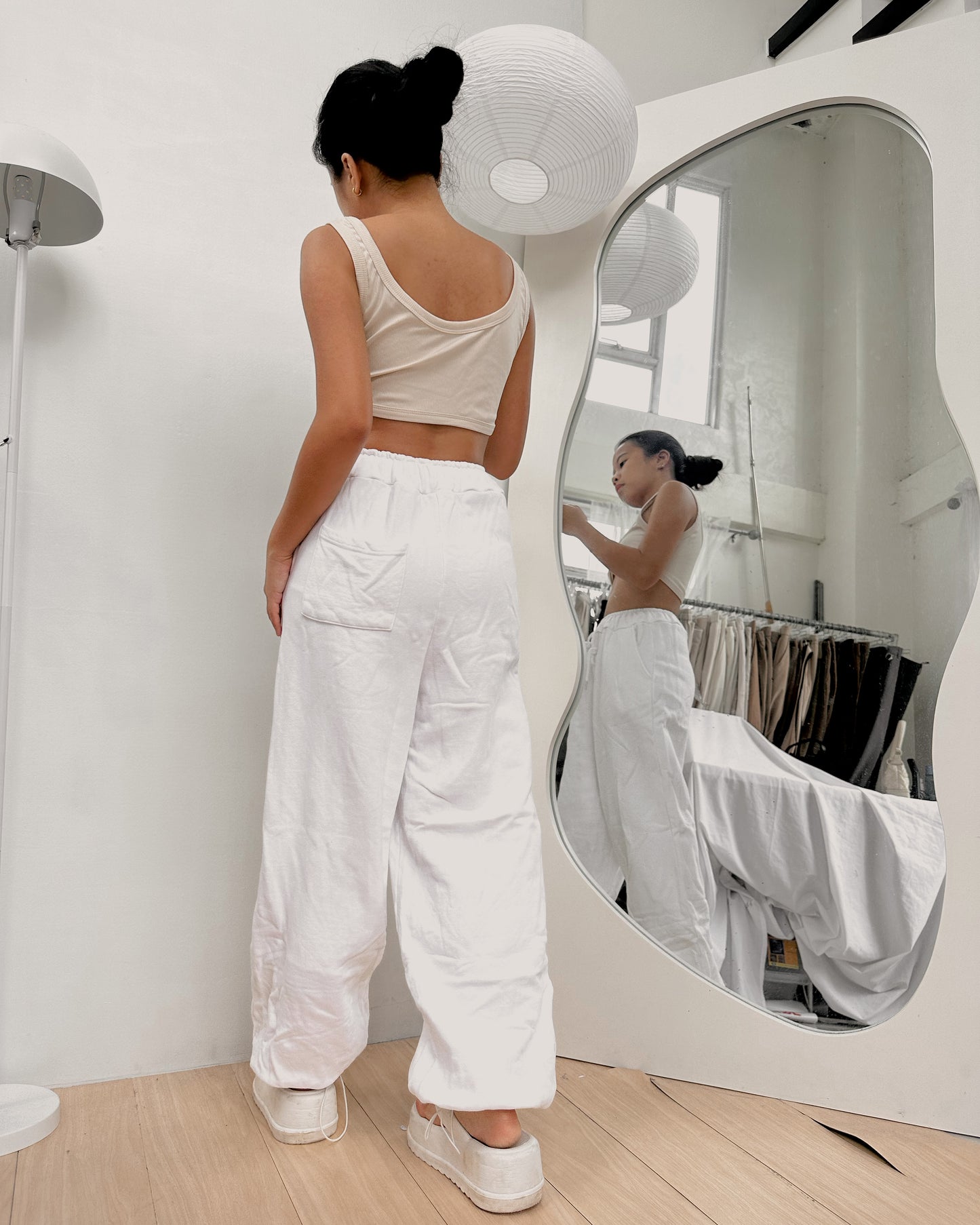cotton white high quality jogger pants S46 (22-30)