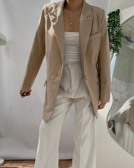 high quality light brown blazer with inner lining