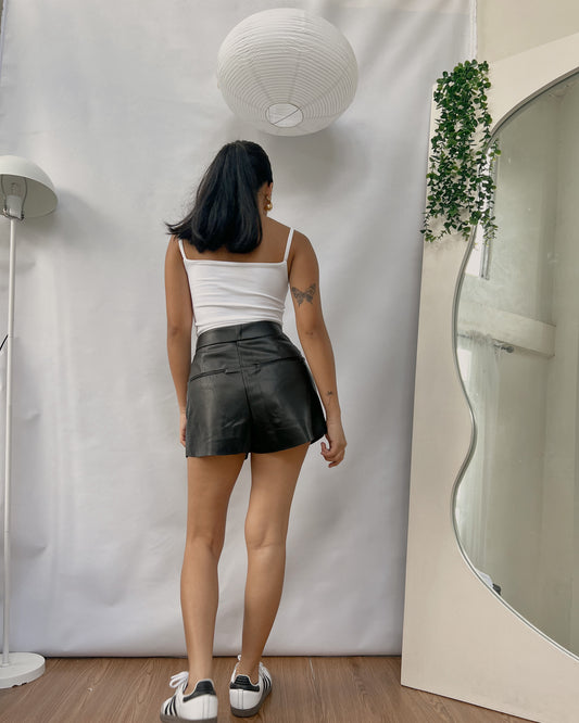 ZARA leather trouser shorts K2