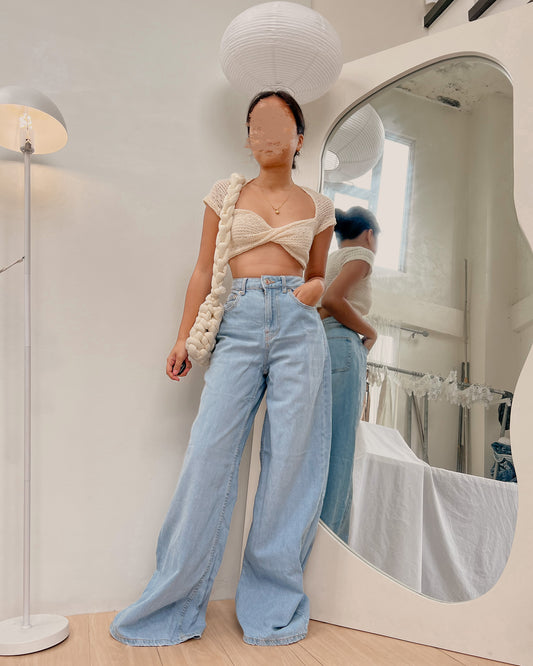 BERSHKA wide leg denim pants (26-27) L4